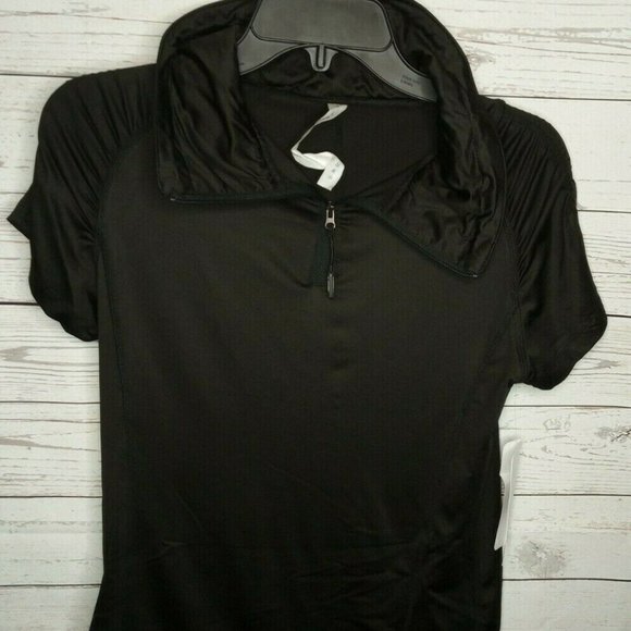 BG BARGRAY BLACK ZIP GOLF TOP WOMEN'S SZ SMALL